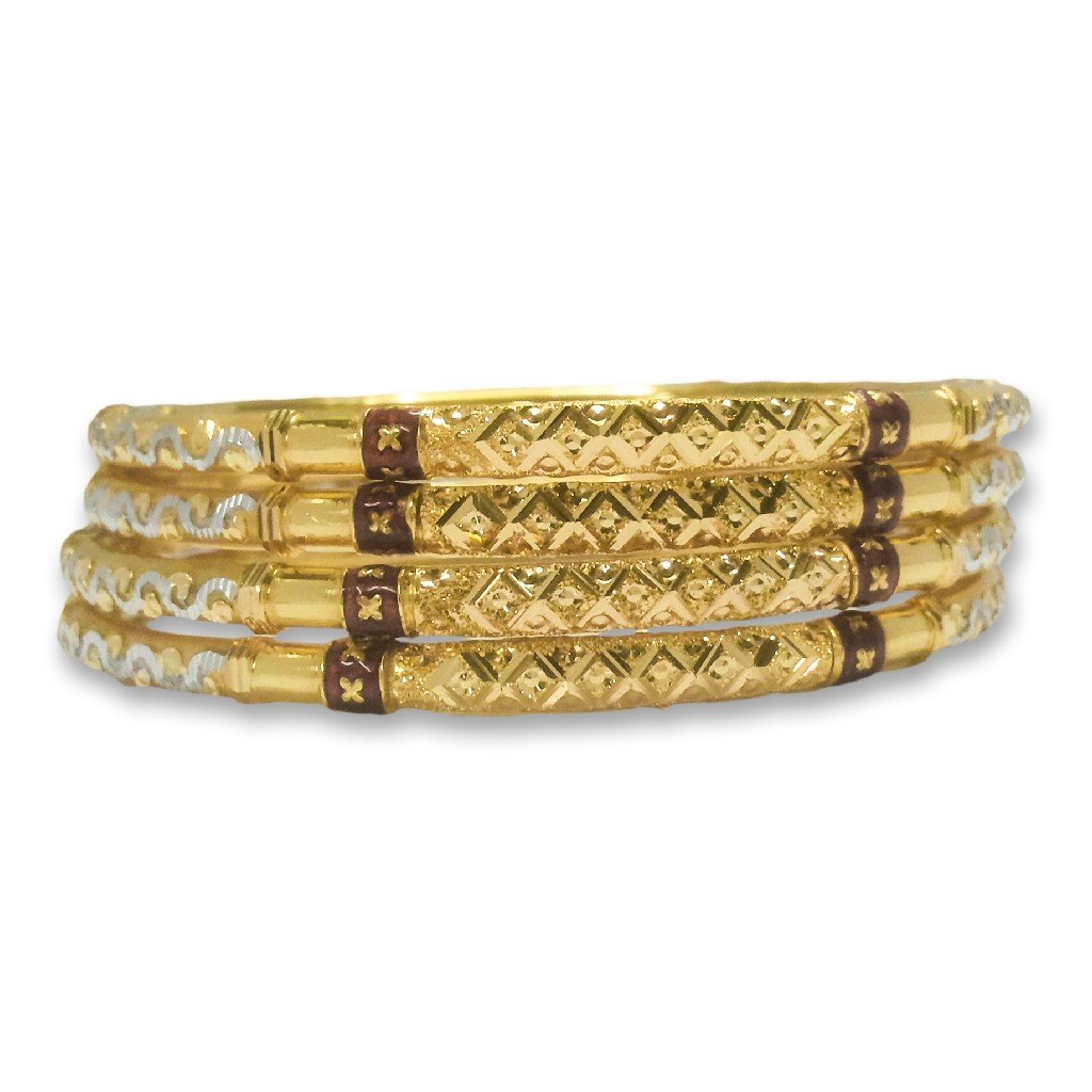 22KT/916 ZIGZAG DESIGNED GOLD  KADLI BANGLE